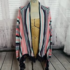 Boutique Open Fringed Cardigan